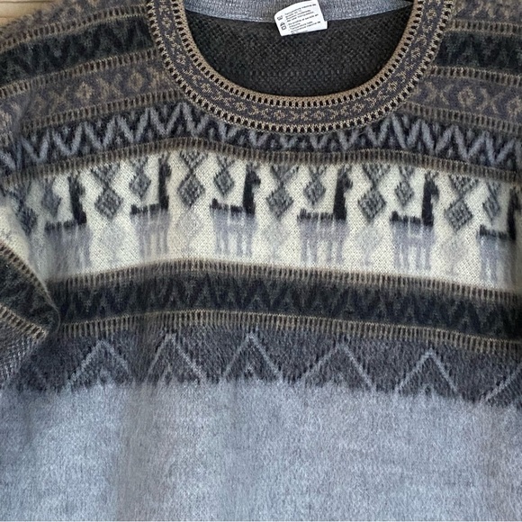 Tejidos Aly Marka Alpaca Sweater Womens Size Medium Gray Crew Neck Pullover Peru - Picture 2 of 7
